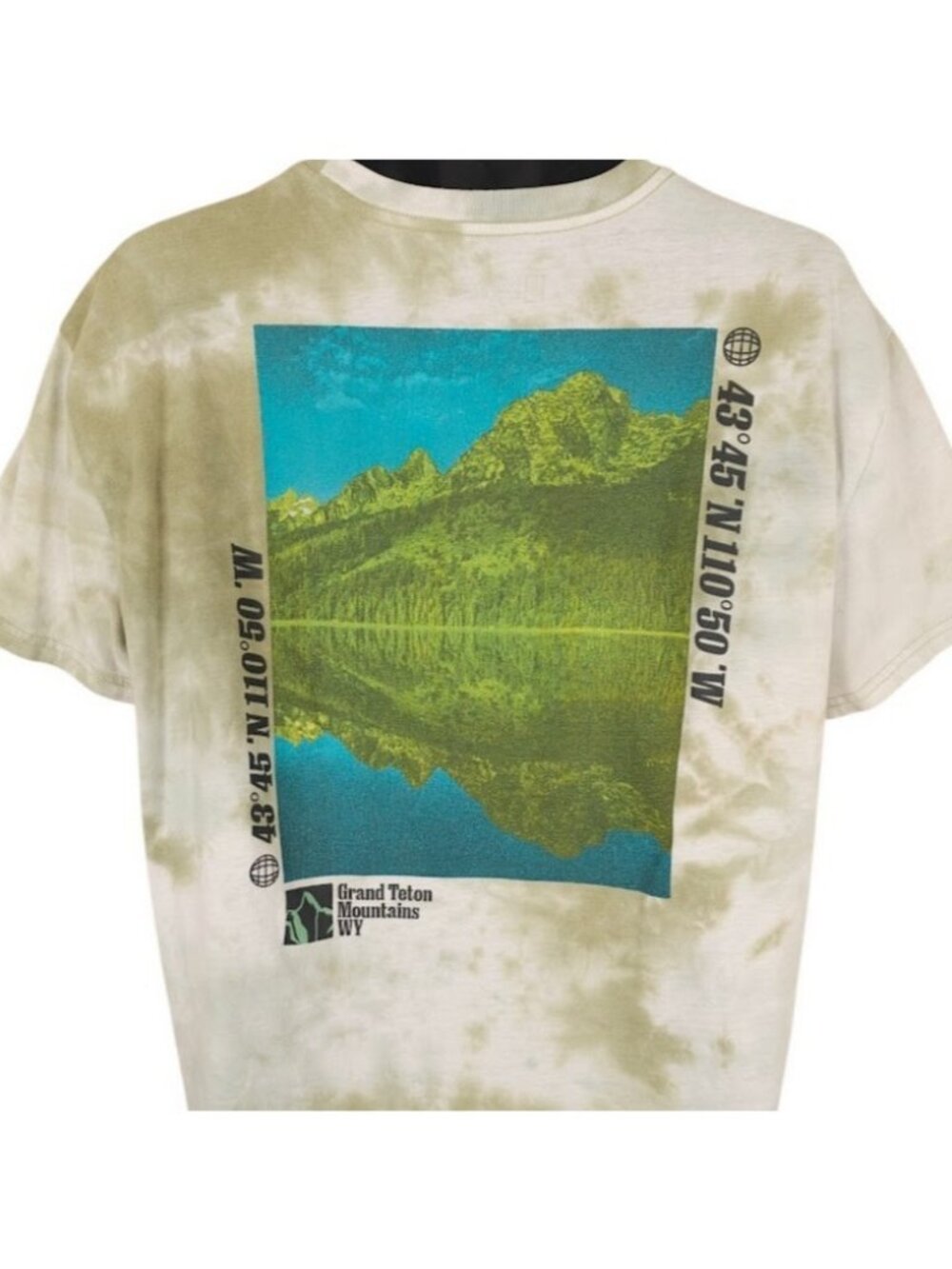 Grand Teton Mountains T Shirt Mens Size XL Green National Geographic Wyoming